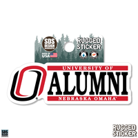 UNO Alumni O Logo 6"X2" Sticker