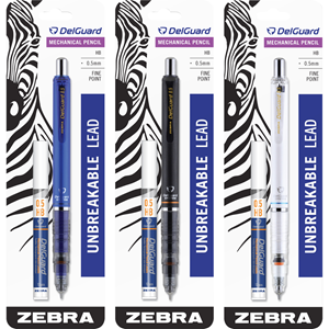 Zebra Pen Delguard Mechanical Pencil - Asst .5mm 1Pk BP with Refill-Mixed Chip