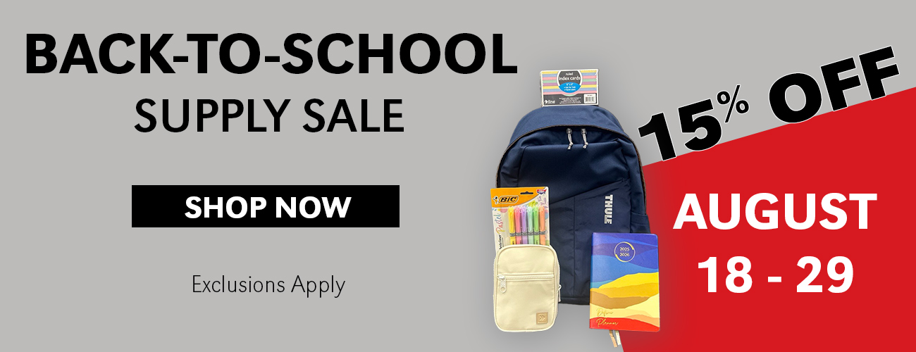 15% OFF Back-to-School Supply Sale August 18-29 at The Maverick Store