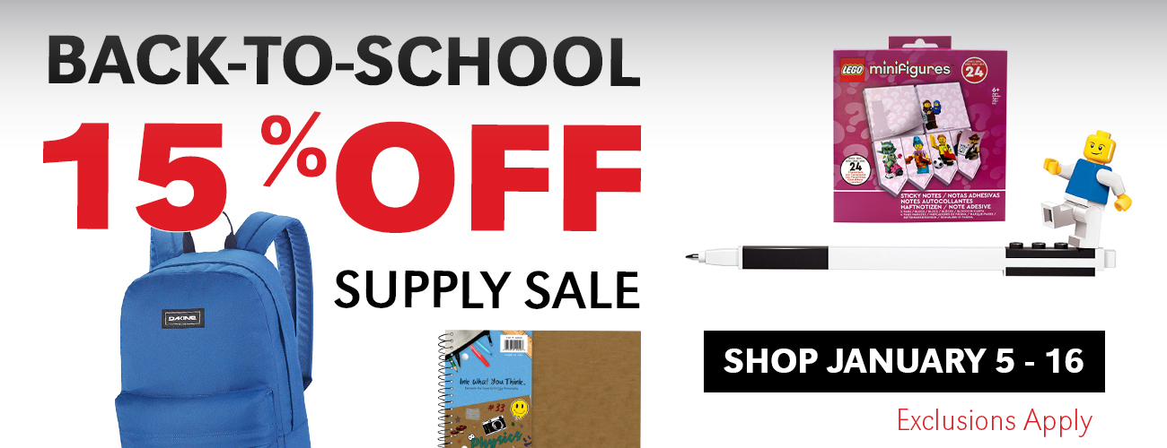 Spring 2026 School Supply Sale January 5 - 16